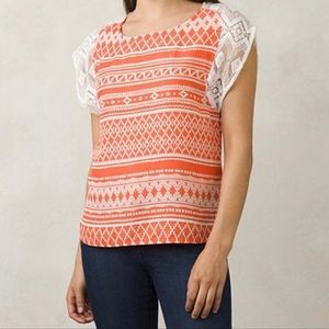 PRANA Illiana Lace sleeve Top S